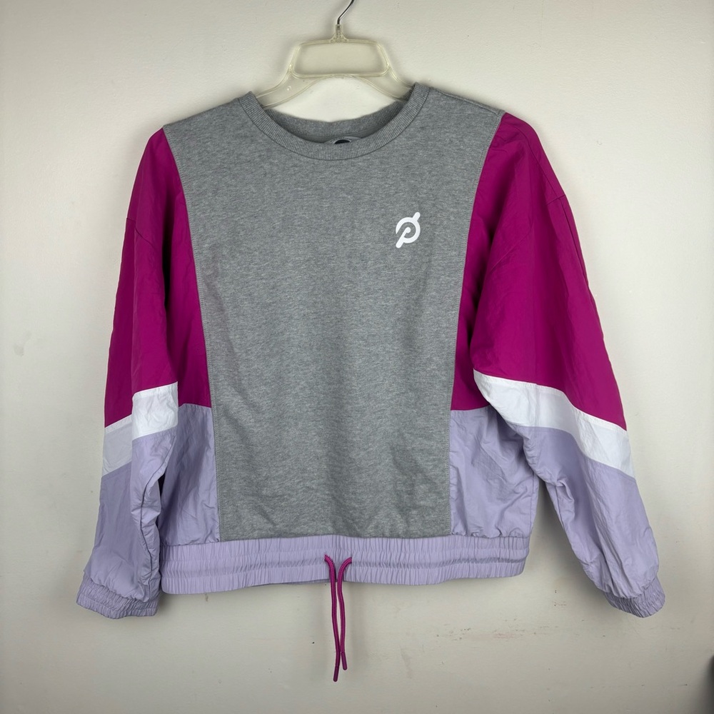 Peloton activewear pullover sweatshirt-nylon/fleece color block-woman’s XL
